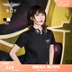 BOY LONDON春夏女款黑白純棉修身短袖T恤簡(jiǎn)約純色針織休閑風(fēng)W01247 黑色 S