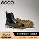 愛(ài)步（ECCO）【Natacha聯(lián)名】馬丁靴女 厚底增高女靴 革新214853 黑色/可可棕21485355275 37