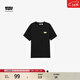 Levi's【特價(jià)來(lái)襲】李維斯情侶同款美式經(jīng)典印花針織休閑短袖T恤 暗夜黑 S