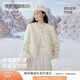香影【貓貓絨】白色毛毛短外套女2025冬季新款小香風(fēng)圓領(lǐng)環(huán)保皮草 米白 S 155/80A/85-95斤