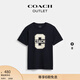 蔻馳（COACH）奧萊男士夏季VARSITY圖案印花經(jīng)典舒適短袖T恤 海軍藍色 S