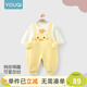 優(yōu)奇嬰兒衣服春秋新款連體衣純棉寶寶秋款哈衣全棉內衣新生兒睡衣爬服 【升級新款】小鴨子 80cm