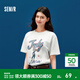 森馬（Semir）瘋狂動(dòng)物城短袖T恤女夏季卡通印花落肩寬松個(gè)性女生炸街上衣 本白10101 L