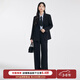 達佳詩(shī)黑色西裝套裝女職業(yè)正裝女士西服外套通勤高級感小個(gè)子面試職業(yè)裝 黑色西裝外套+西褲 【送腰帶+領(lǐng)帶】 L 正碼正拍