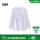 森馬（Semir）長(cháng)袖T恤女夏中長(cháng)款oversize印花2026甜美少女感罩衫109326101003