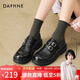 達芙妮布洛克鞋樂(lè )福鞋復古2026新款厚底小皮鞋春季學(xué)生女生 黑色 37 (235mm) 標準碼