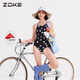 洲克zoke洲克泳衣女款游泳館專(zhuān)用連體高級感2025新款大碼女生游泳衣女 小狗派對黑色 L （159-164cm）建議45-54kg