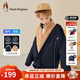 暇步士（Hush Puppies）童裝兒童男女大童秋季新款可拆卸兒童時(shí)尚休閑風(fēng)衣 藏藍 120