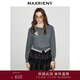 MAXRIENY淺灰色蕾絲拼接針織衫2026春季新款復古刺繡開(kāi)衫毛衣上衣 淺灰 L