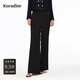 珂萊蒂爾Koradior2026春季新款氣質(zhì)通勤闊腿垂墜感寬松喇叭長(cháng)褲女 暗青紫色 S