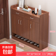 家用門(mén)口簡(jiǎn)約現代多功能收納鞋柜陽(yáng)臺大容量鞋架子落地收納柜 90cm古檀木色三門(mén)兩抽