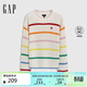 蓋璞女裝春季款棉質(zhì)愛(ài)心logo撞色條紋針織衫休閑毛衣759373