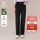 哈吉斯（HAZZYS）女裝 秋季女士高腰時(shí)尚活力簡(jiǎn)約休閑水洗牛仔褲女 黑色BK 44 (165/76A 44)