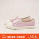 Semir女鞋淺口帆布鞋2025新款春秋透氣舒適輕便百搭平底休閑板鞋女 粉色 38