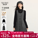 熙世界（sllsky）miu系千金穿搭打底衫羊毛呢背心連衣裙兩件套裝2025秋冬 碳灰色 L