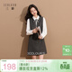 三彩2025冬季新款無(wú)袖背心小A裙連衣裙短裙疊穿無(wú)袖微閃優(yōu)雅S