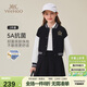 英氏（YEEHOO）女童套裝兒童棒球服裙子兩件裝中大童裝休閑學(xué)院風(fēng)春裝 黑色 130