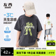 左西男童T恤短袖兒童涼感抑菌夏季2025新款男孩半袖上衣服 深灰色 150