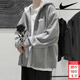 耐克（NIKE）外套男士 2026春季新款運動(dòng)服防風(fēng)衣休閑上衣寬松連帽針織夾克 FN3885-063/灰色 XL 【180】 體重150~170斤左右