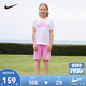 NIKE 耐克小童裝男女童純棉短袖T恤+短褲2件套裝夏季新款短袖套裝