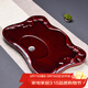 瓷牌茗茶具（cipaiming teaset） 科技木茶盤(pán)家用茶臺茶海簡(jiǎn)約功夫茶具盤(pán)排水式茶托盤(pán)單盤(pán) 小號(荷葉.棕紅色)-科技木盤(pán)