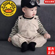 G.duck男寶寶秋季套裝韓版嬰兒秋裝衣服嬰幼兒背帶褲男童外出服洋氣童裝 90