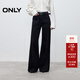 ONLY2025秋季新款松弛感高腰顯瘦寬松喇叭褲牛仔褲女|125432024 J19 黑牛仔 M M標準褲長(cháng)