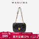 萬(wàn)里馬（wanlima）新款菱格小香風(fēng)流浪包單肩斜挎羊皮鏈條包通勤小方包38女神節禮物 黑色