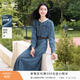 香影法式牛仔連衣裙女2026春季新款復古氣質(zhì)長(cháng)袖圓領(lǐng)純棉收腰裙子 航線(xiàn)藍 M 160/84A/95-110斤