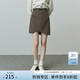 范思藍恩范思藍恩22FS3064通勤百搭高腰A字半身裙女早秋新款包臀短裙 棕色 S