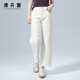 凌丹娜白色高腰直筒牛仔褲女2026夏季薄款寬松顯瘦小個(gè)子九分煙管褲 灰色 XL