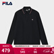 FILA 斐樂(lè )官方男子針織長(cháng)袖POLO衫冬季新款休閑基礎純棉上衣 傳奇藍-NV L 175/96A/L