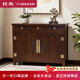 鈞禾 中式玄關(guān)柜榆木鞋柜全實(shí)木入戶(hù)門(mén)廳柜隔斷柜古典儲物柜復古邊柜 荷花玄關(guān)柜【圖片色】