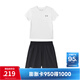 安德瑪（Under Armour）兒童夏季運動(dòng)套裝夏款短褲短袖套裝男大童短袖梭織短褲套裝 白T黑短褲 140