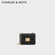 CHARLES&KEITH拼接菱格鏈條單肩斜挎小方包包女包生日禮物CK2-80701360 CK2-80701360Black黑色 S