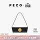 PECO易拉罐法棍包單肩真皮包輕奢手提包腋下通勤女包女神節禮 黑色頭層手搓紋牛皮
