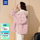 唐獅（TonLion）2025冬女連帽拼接仿羊羔毛外套