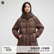 播商場(chǎng)同款白鵝絨連帽中長(cháng)款羽絨服女24冬款保暖外套BDR4RD3536 O80椒褐 M