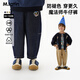 馬·拉丁馬拉丁童裝2025春裝新款男女童分割線(xiàn)趣味印花蘿卜褲牛仔長(cháng)褲 牛仔深藍 120