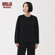 MUJI女式 抓絨 套頭衫 女士衛衣女款 25年冬季 女裝上衣 BB2T5C5A 黑色 S (155/80A)