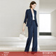 顏域新中式套裝職業(yè)裝女2024新款夏裝搭配一整套西裝褲子兩件套女 深藍 M/38