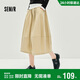 森馬（Semir）半身裙女純色肌理A字裙時(shí)尚簡(jiǎn)約2025秋季松緊腰長(cháng)裙10A525120001