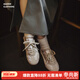馬登賽車(chē)鞋女款春季新款復古透氣經(jīng)典紅色德訓鞋薄底運動(dòng)休閑鞋子 沙色  【自然松弛】 37 女碼