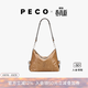 PECO小丑Hobo包春夏新款單肩復古植鞣皮大容量通勤手提旅行托特包 中號沙丘色頭層熔巖油蠟