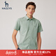 哈吉斯（HAZZYS）男裝 夏季款男士襯衣青年商務(wù)小千鳥(niǎo)格短袖襯衫ATCZK13BK60 綠色GR 2XL (185/104A 52)