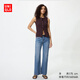 優(yōu)衣庫加長(cháng)款女裝喇叭牛仔褲/水洗產(chǎn)品484809 66 藍色 25 /160/64A