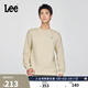 Lee品舒適版圓領(lǐng)小Logo貼布男長(cháng)袖衛衣 卡其色  L 