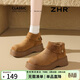 ZHR雪地靴女復古勃肯短靴松糕厚底增高棉鞋加絨馬丁女靴KD109A駝色37
