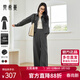 梵希蔓今年流行漂亮套裝女春季新款休閑外套褲子簡(jiǎn)約兩件套 深灰色 L