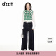 DZZIT地素針織提花背心春秋少女元氣百搭潮流小眾女 綠色 S